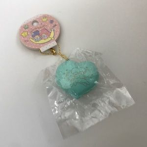 Little twin star heart mint macaron squishy